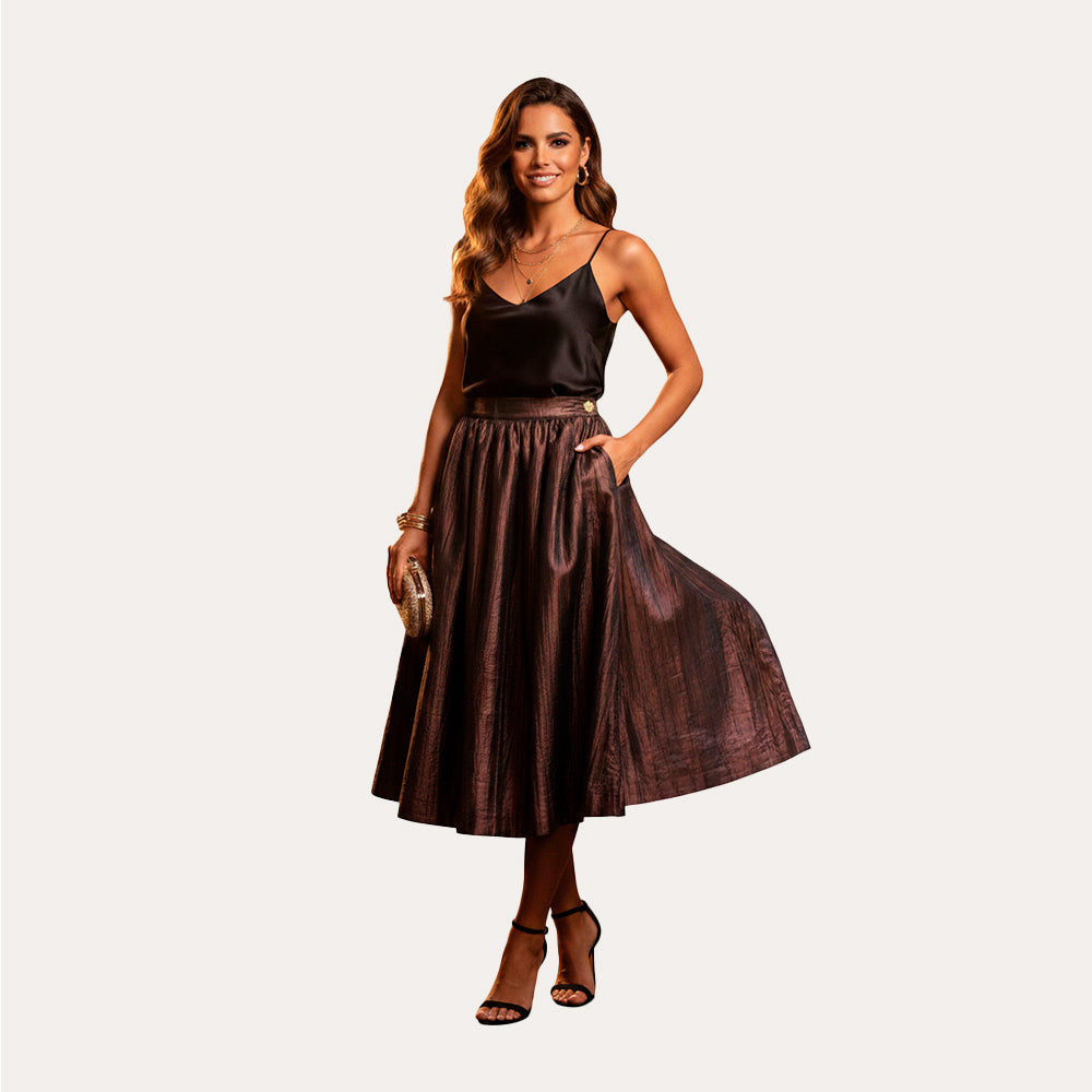 Falda Antonieta Rojizo