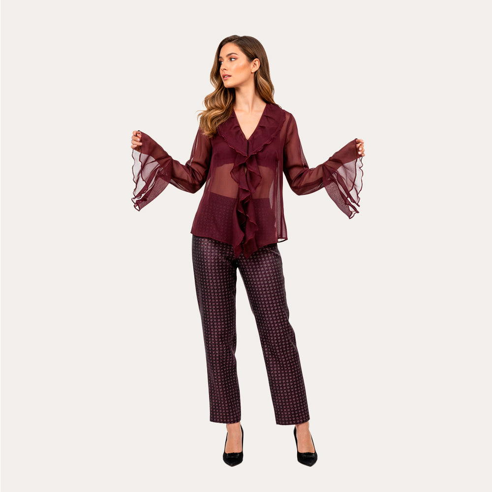 Blusa Vaporosa Bordeaux