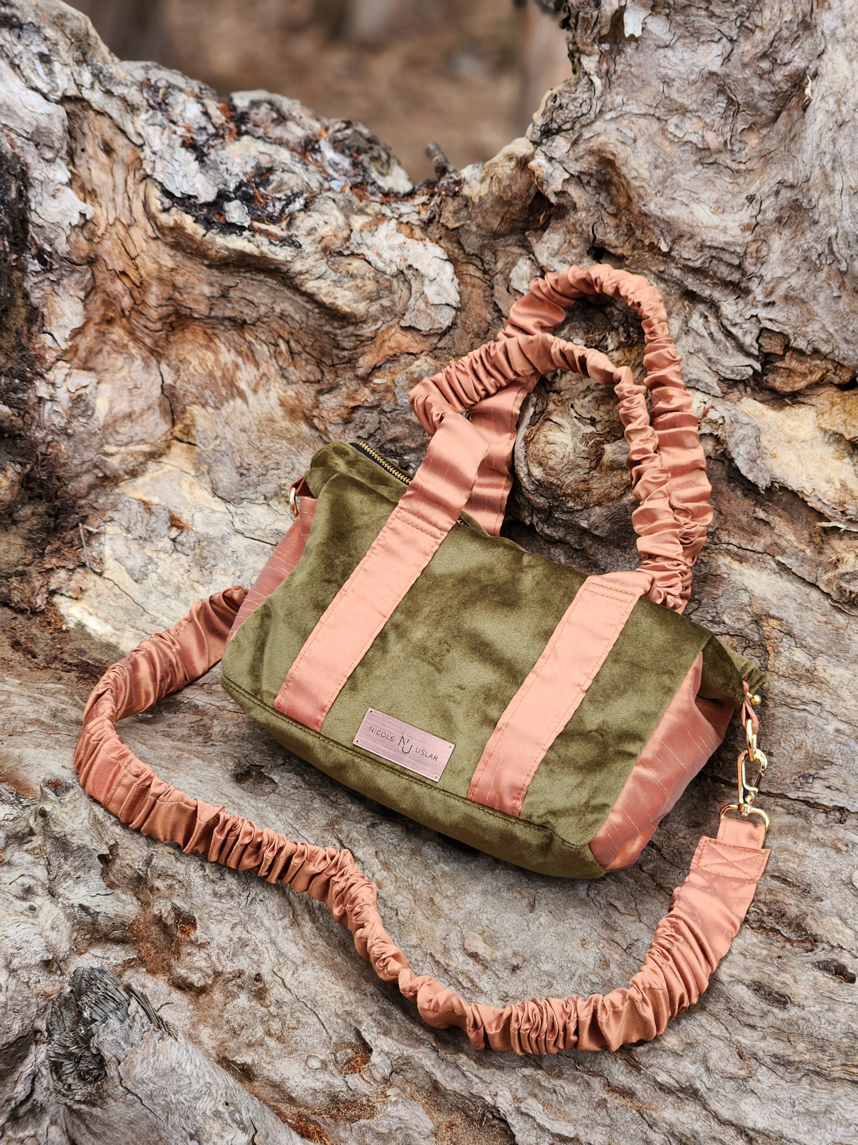 Bolso Alice Verde Musgo/Cobre - M