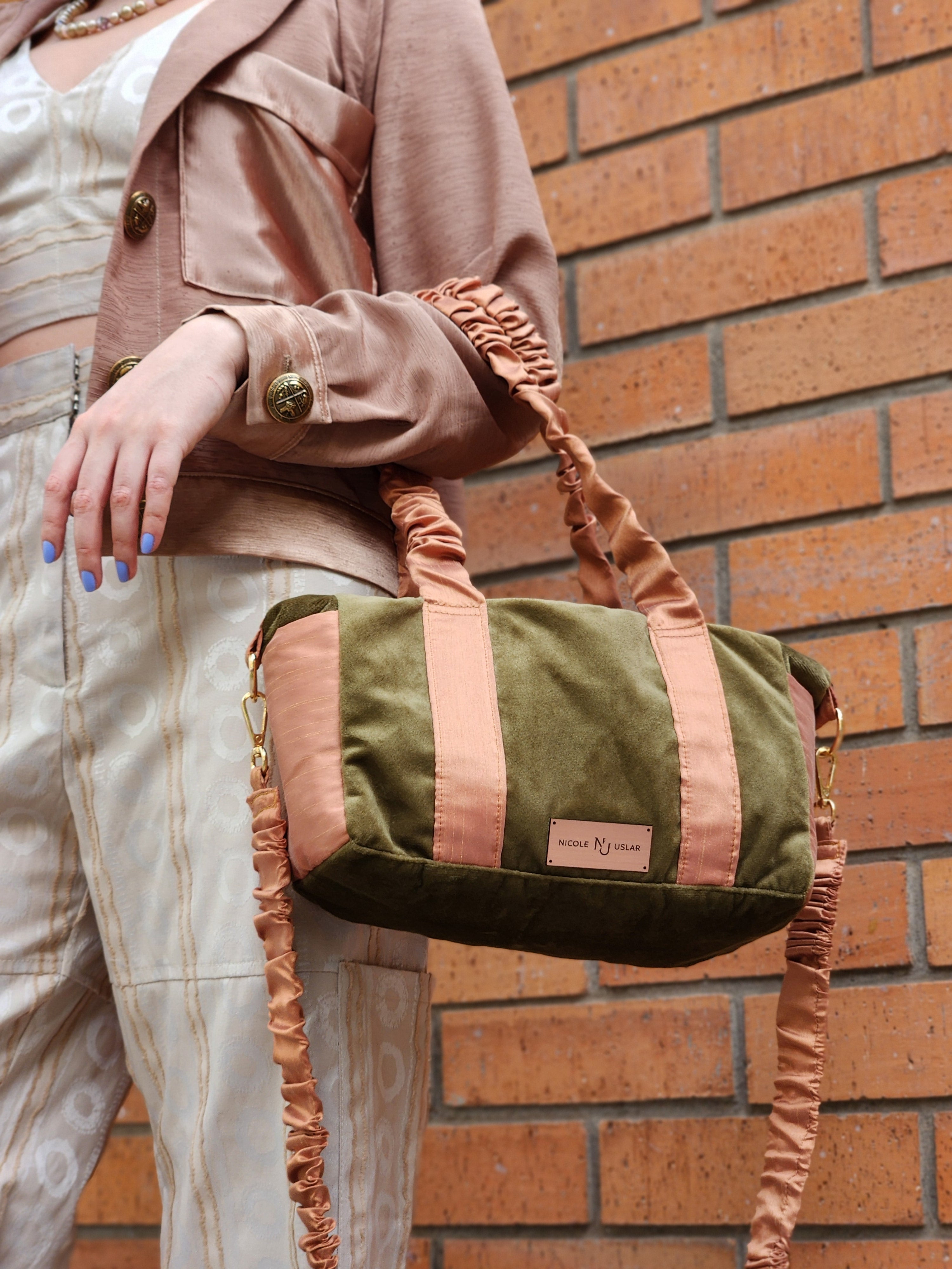 Bolso Alice Verde Musgo/Cobre - M