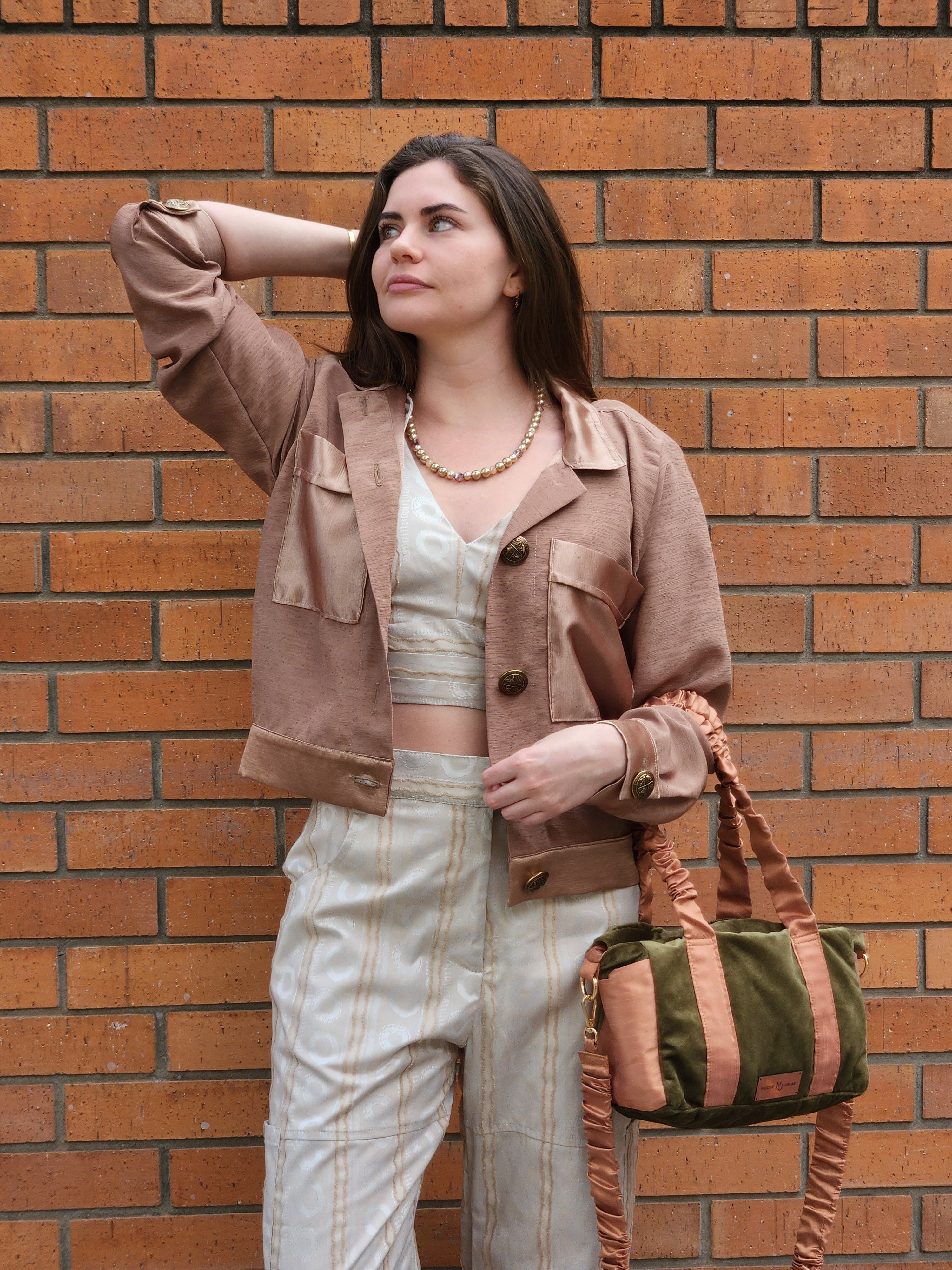 Bolso Alice Verde Musgo/Cobre - M