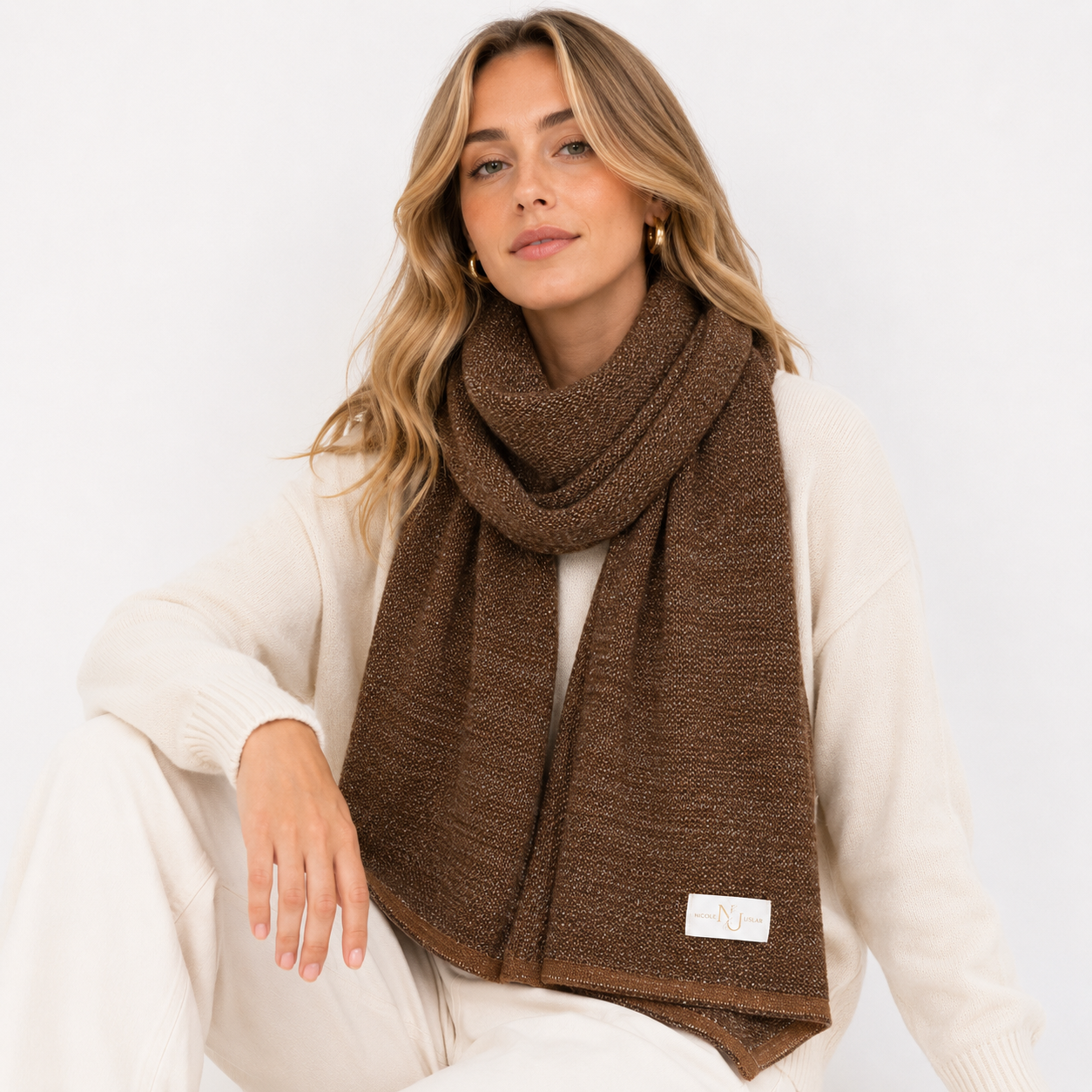 Echarpe Alpaca Coffee Silver