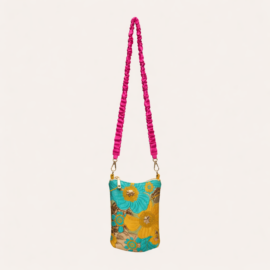 Bolso Petit Flores Amarillo-Fucsia