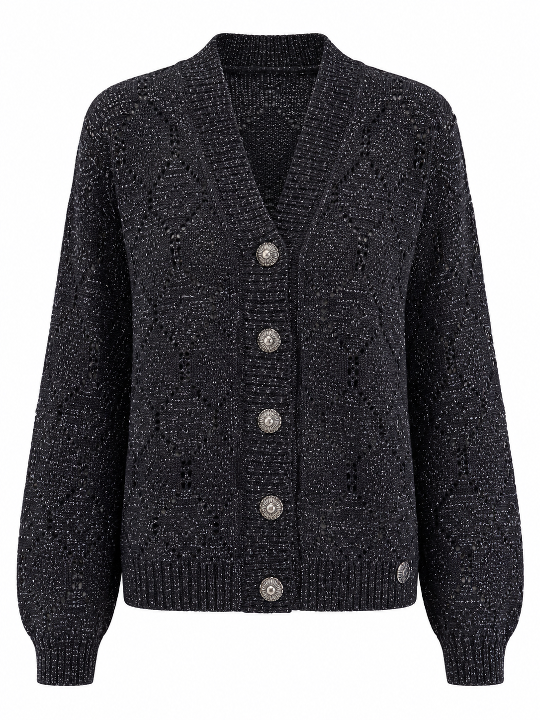Cárdigan Alpaca Black Silver