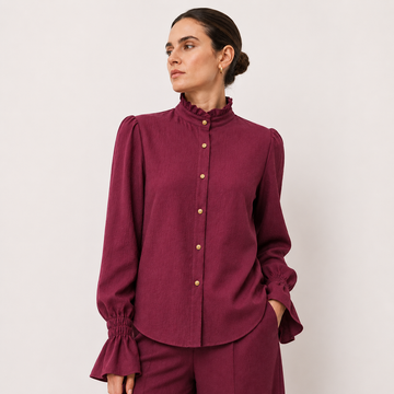Blusa Charlotte Burdeo