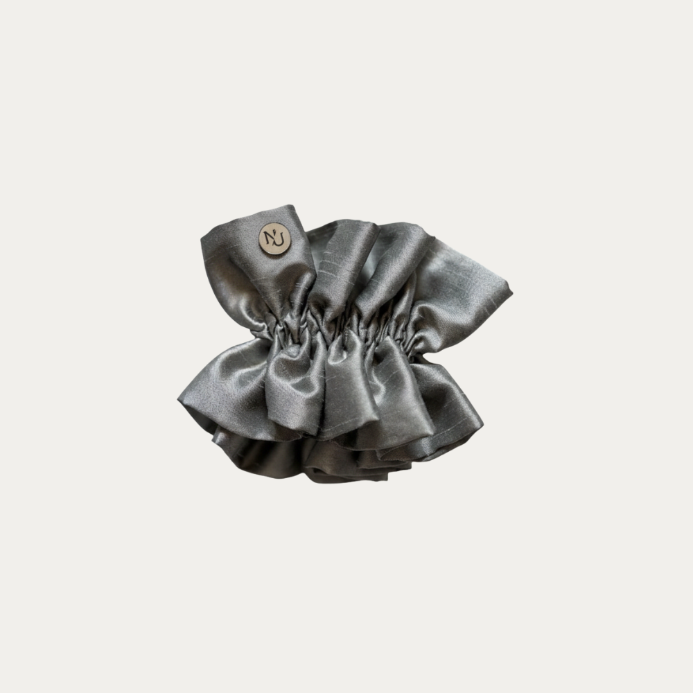 Scrunchie Clara Plateado