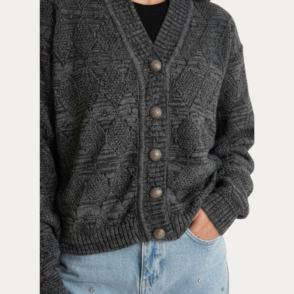 Cárdigan Alpaca Blue Steel