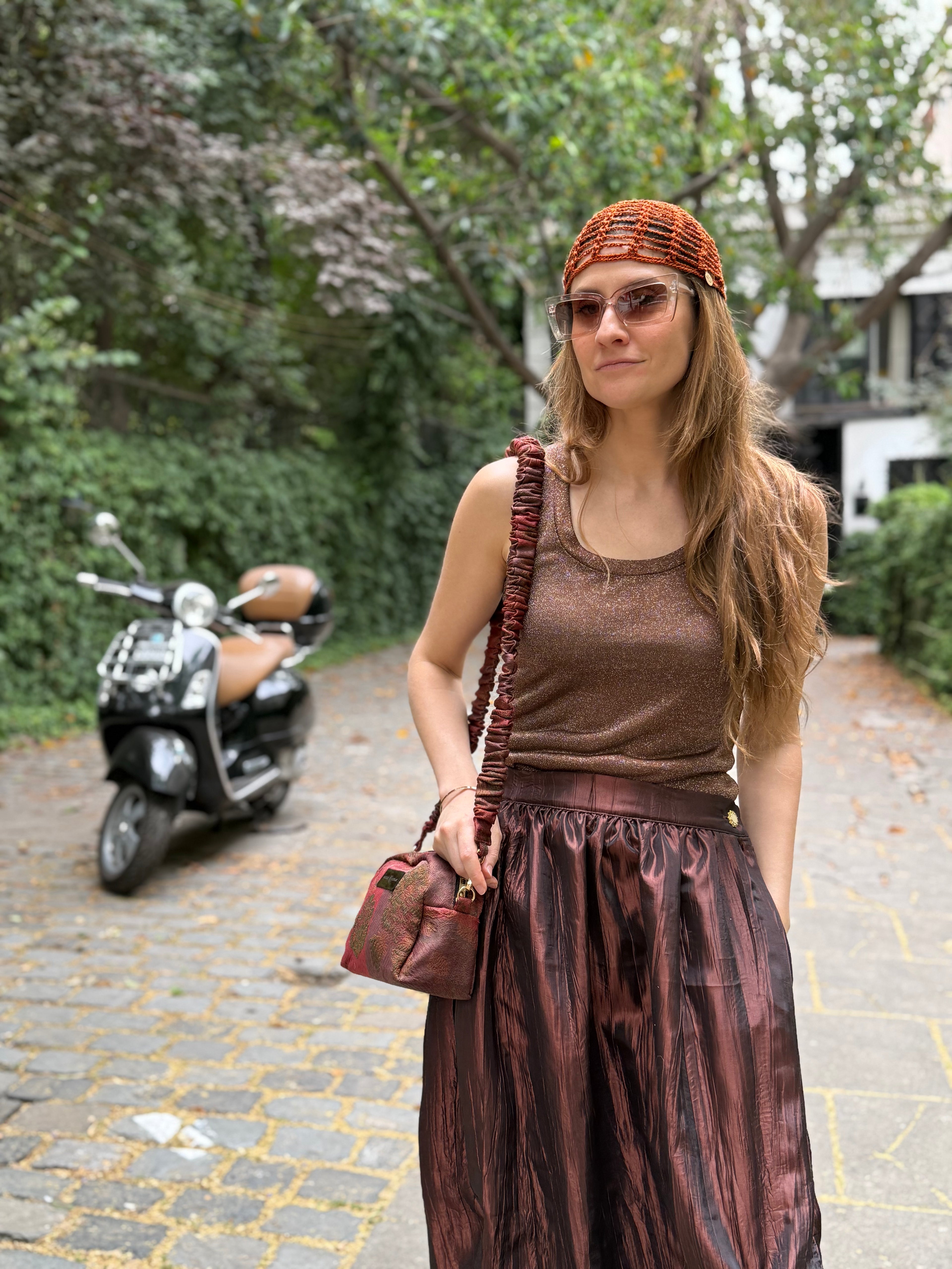 Falda Antonieta Rojizo