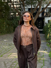 Cargar imagen en el visor de la galería, Chaqueta Bomber Lanilla Marrón Moka
