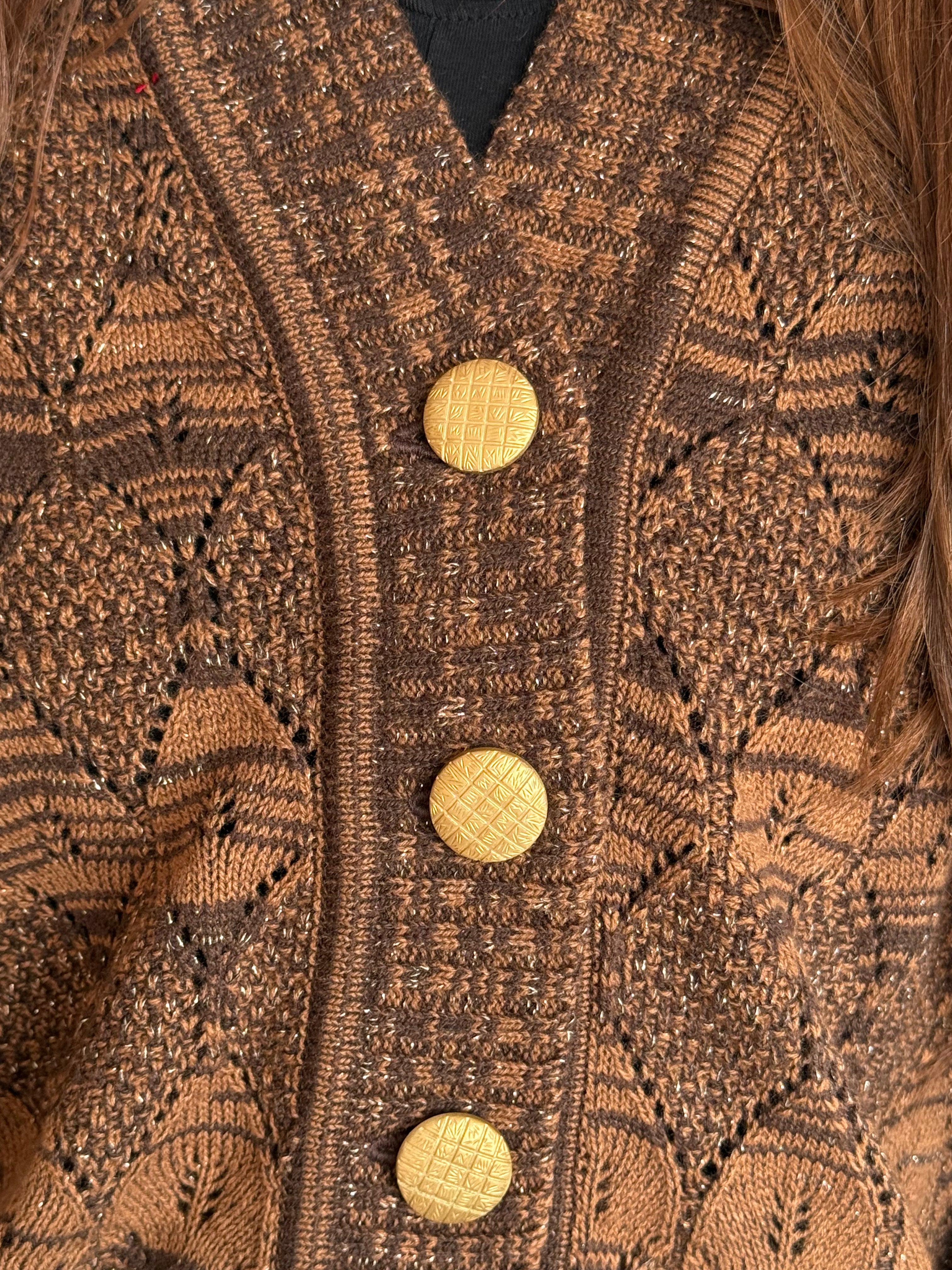 Cárdigan Alpaca Coffee Silver
