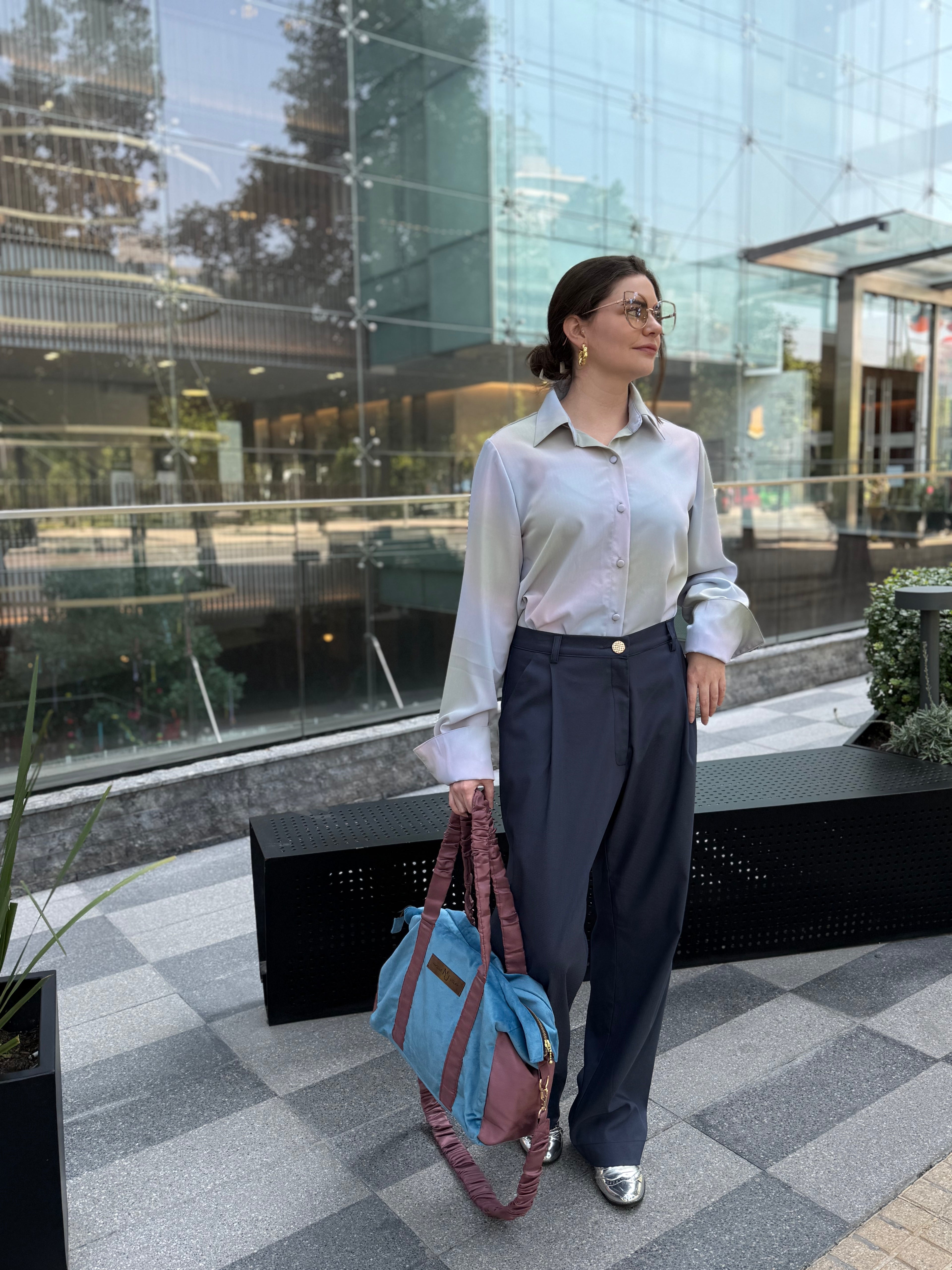 Bolso Alice Azulado/Malva - L