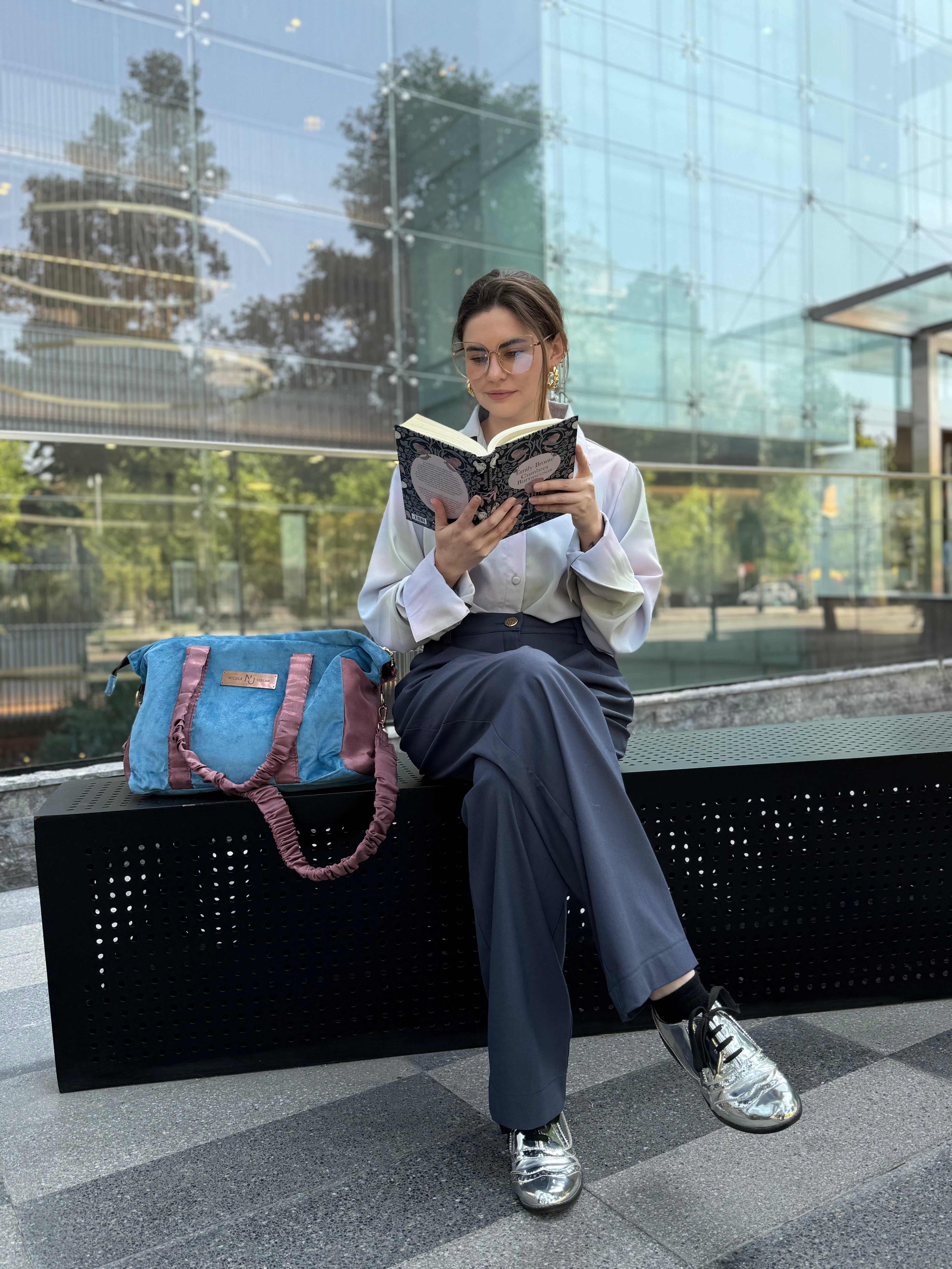 Bolso Alice Azulado/Malva - L