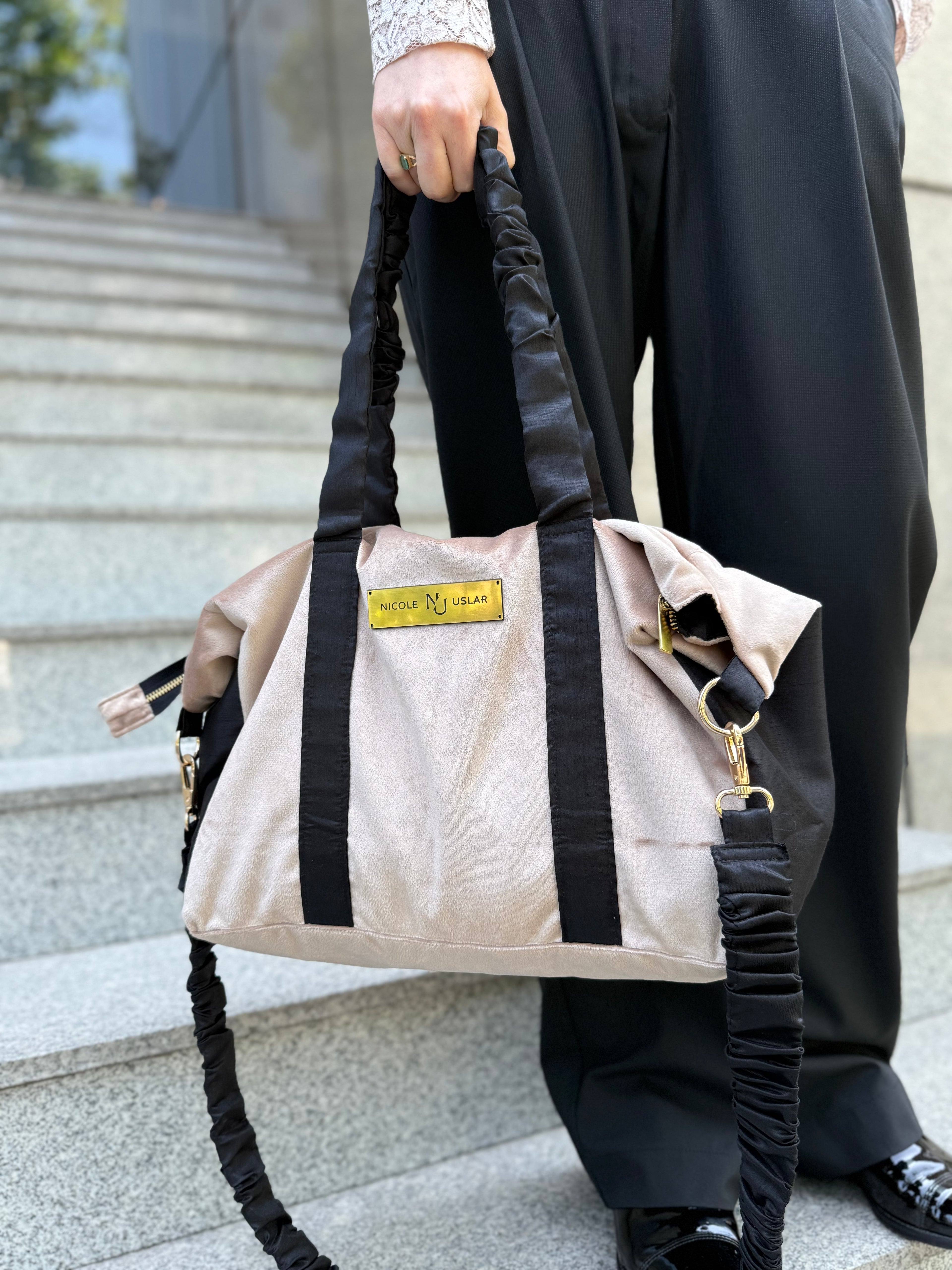 Bolso Alice Beige/Negro - L